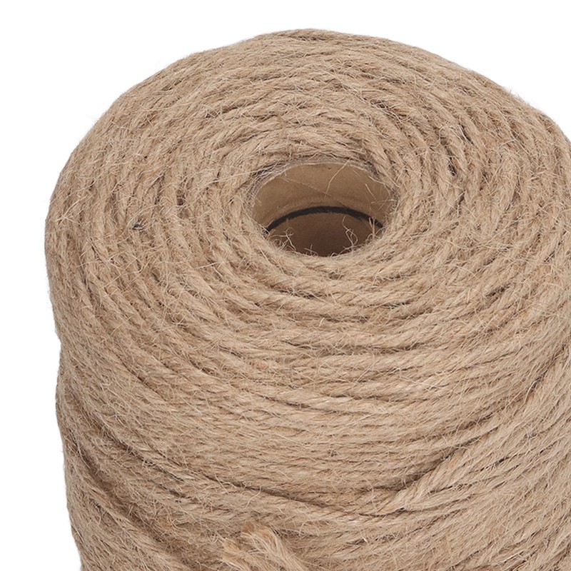 200m Natural Jute Twine 3mm Dia 4 Strand Safety Protective