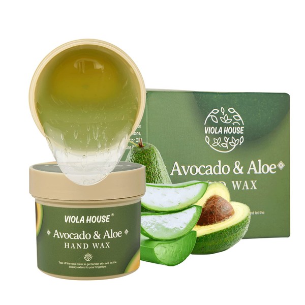 VIOLA HOUSE Hand Mask, Hand Peeling Masks, Hands Care Exfoliate Hydrating, Hands Skin Repair Renew Mask Wax For Cracked Hands, Dry, Aging Hands 150g(Avocado & Aloe)