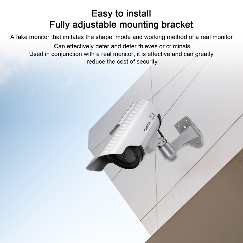 Dummy Camera Fake Monitor CCTV Surveillance System with Light Solar