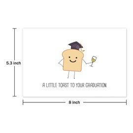 Serviky Cute Toast Congrats Card for Grad Students Classmate, A Little Toast to Your Graduation Card, Funny Graduation Card
