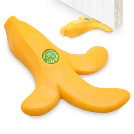 Cute Door Stopper - Banana Decorative Door Stoppers for Bottom of Door, Flexible & Non-Slip, Convenient Size (7.48" X 5.9" X 1.26") - Protects Floors, Designs for Home, Office, or Hotel