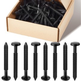 Blulu 18 Pcs 3 Inch Vinyl Shutter Fastener Window Panel Peg Lok Pin Pegs Screws Shutter Spikes Anchor (Black)