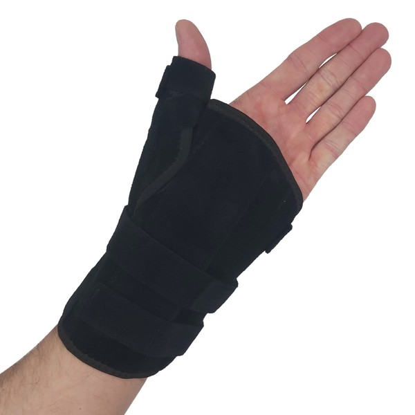 Thumb Spica Splint & Wrist Brace | Both a Wrist Splint and Thumb Splint to Support Sprains, Tendinosis, De Quervain's Tenosynovitis, Fractures | Trigger Thumb Brace for Carpal Tunnel (Left S/M)