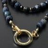 COLANCOLAN FORCE 5 Polyhedral Cube Necklace, Dark Blue Tiger Eye,