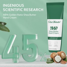 ÉCLAT NATUREL Shea Butter Hand Cream, with Vitamin E and 45% Shea Butter Hand Moisturizer, Deep Moisturizing Cream for Dry Hands, Mini Travel Size Hand Lotion Set, 1 Fl Oz (Pack of 2)