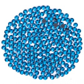 3200pcs SS16 Hot Fix Glass Flatback Rhinestones Bulk Round Crystal Gems Rhinestones for Crafts Art Clothes Shoes(Blue Zircon)