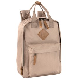 MADISON & DAKOTA Canvas Mini Backpack for Everyday & Day Pack Rucksack in Solid Color Blocks, Almond, S, Rucksack Backpacks