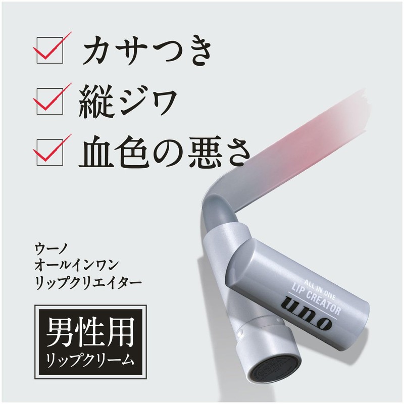 Uno All-in-One Lip Creator, Unscented, Moisture, Glossy, Rough, Dry, Men's,