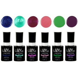 UV-NAILS Gel nail polish cure with UV or LED nail lamp gel polish for nails Set of 6 (HONOLULU)