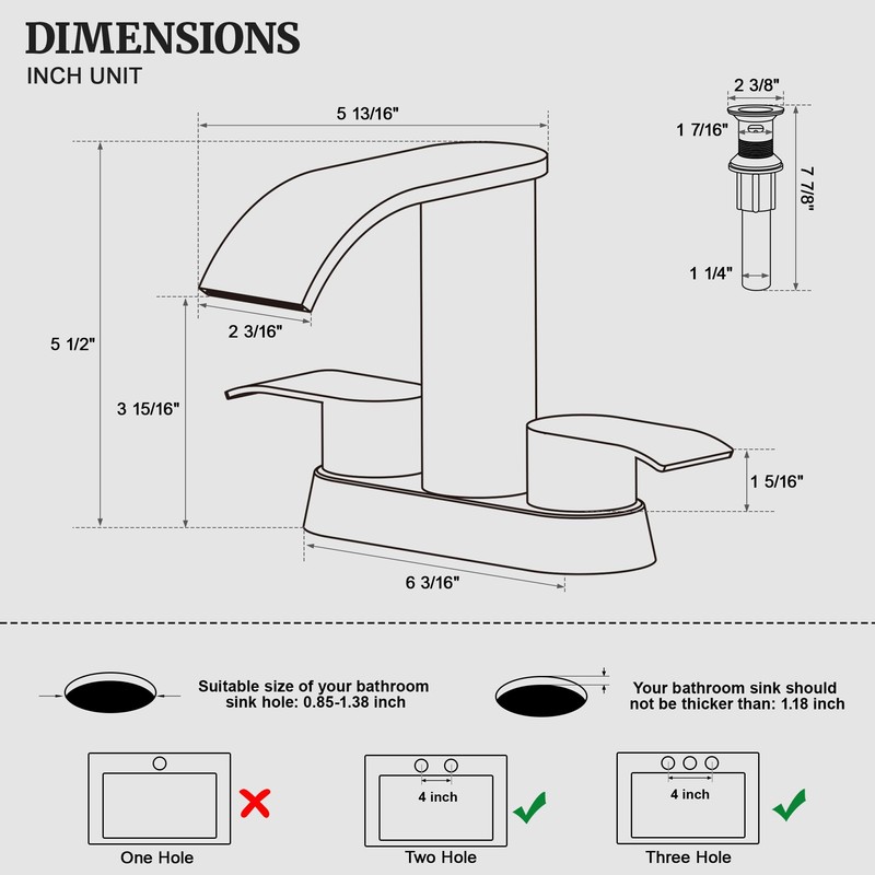 Ultimate Unicorn Bathroom Faucet for Sink Matte Black, 4 Inch