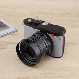 Haoge Metal Lens Hood with Lid for Leica Q3 Q3-43 Q2 Q Q-P QP QP Type 116 Typ116 Camera Black Round Shade