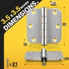KOLET Ball Bearing Door Hinges, 3.5 Inches Door Hinges, 5/8''