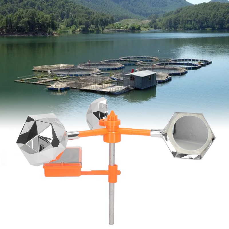 White Solar Sound Light Bird Repeller 360° Rotating Solar Bird