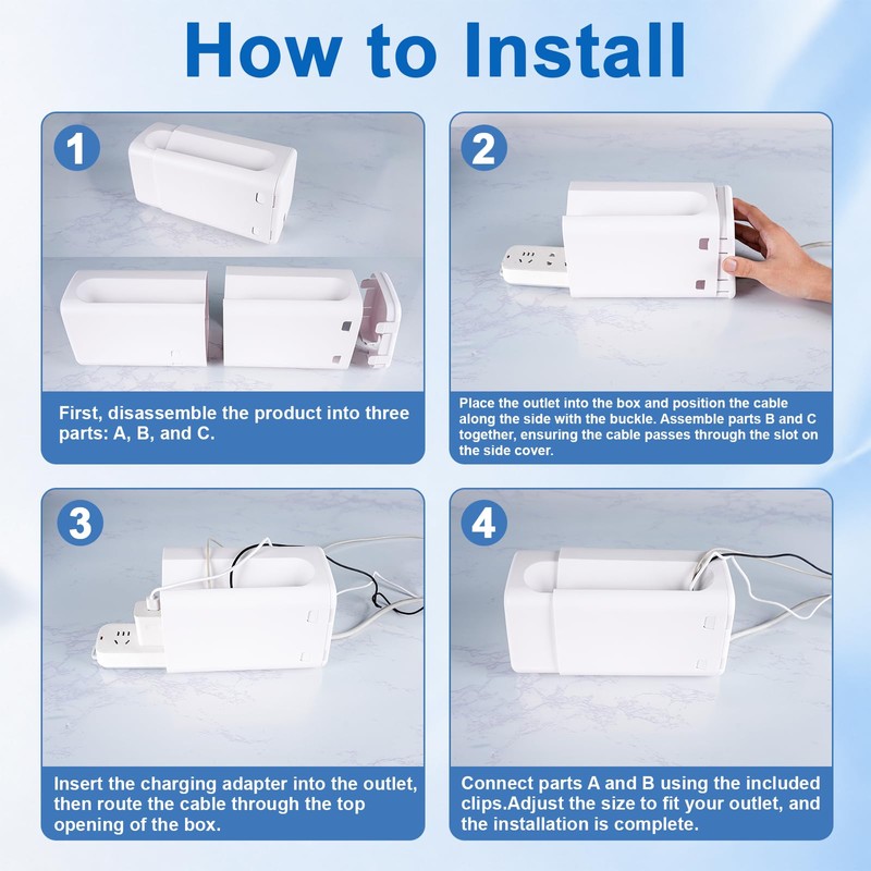 Power Strip Cover Box, Baby Proof Surge Protector Cover, Large