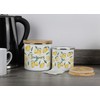Purely Home Lemons Tea Canister - White Metal Enamel Medium