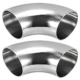 MUKLEI Codos de acero inoxidable 304 de 7,6 cm de 90 ° de ángulo de curva, codo de escape de 2 mm de grosor de acero inoxidable 90 grados para tubo de