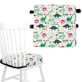 Toddler Booster Seat for Dining Chair, Non Slip Booster Seat with Adjustable Safety Belt and Fastening Strap, Cute Table Booster Seat Lightweight Booster Seat Cushion for Travel Home Toddler