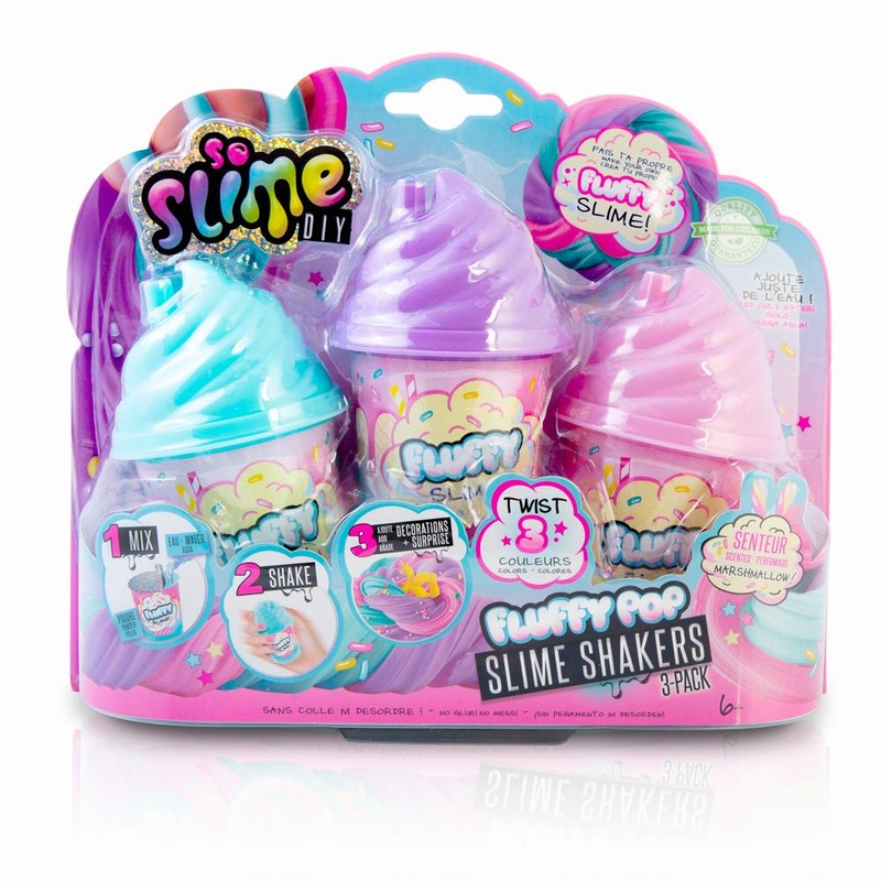 So Slime SSC 101 Fluffy Shakers 3 Pack, Pastels,Small