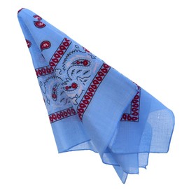 Motique Accessories Two Tone Paisley Bandana Light Blue, Light Blue, One Size