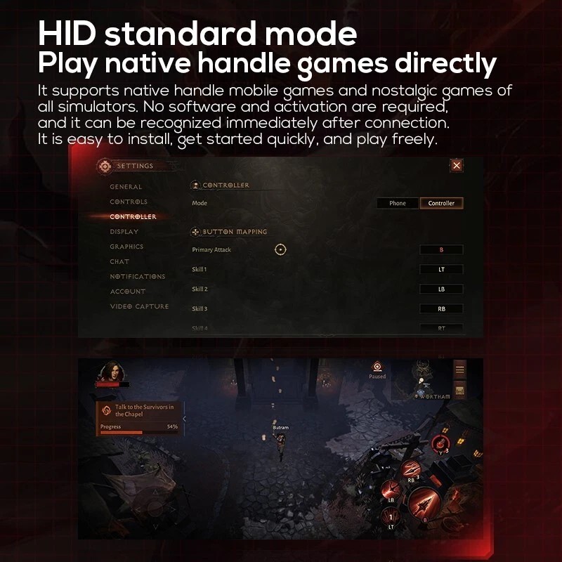 Unbranded Standard Mobile Game Joystick with Macro Recording Function f