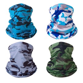 SMEHCF 8 Cooling Neck Gaiters Multipurpose Bandanas for Women Men Headband Balaclava Hair Head Scarf Face Half Mask Camouflage Royal Sky Blue Army Green Light Gray Bright Red Orange Digital Camo