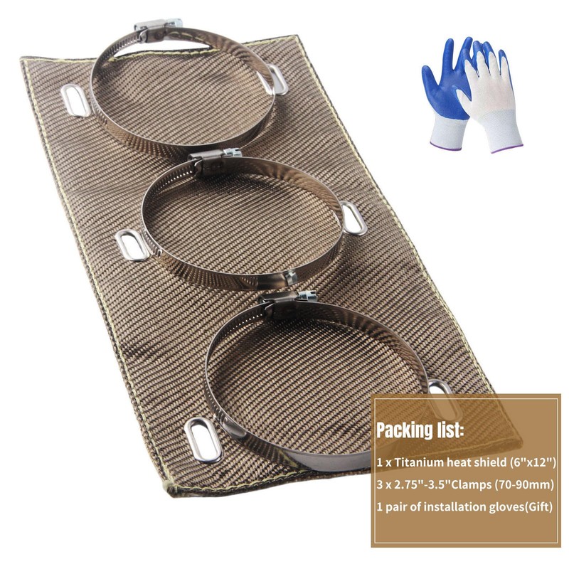 broyear 6"x12" Exhaust Heat Shield, Universal Pipe Heat Shield Protector
