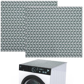 2PCS Silicone Washer and Dryer Top Protector,25.6 × 23.6 Inches Non-slip Washer or Dryer Top Mat Covers, Modern Absorbent and Quick-drying Dustproof Mats,Diatomite Washer Dryer Top Covers