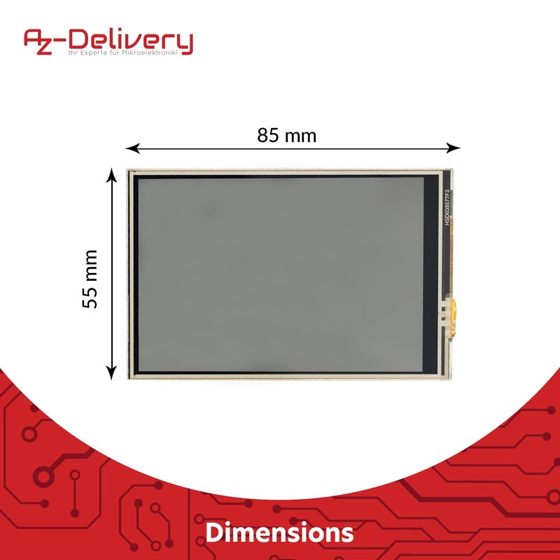 AZDelivery RPi Touch Display HAT 3.5 Inch - Display with