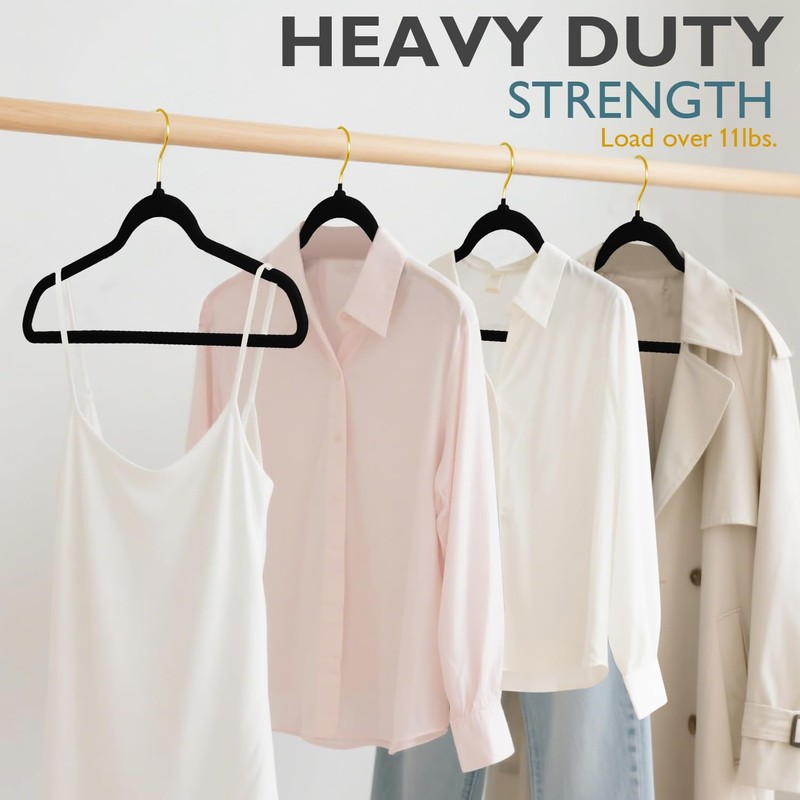 ManGotree Velvet Coat Hangers with 360° Swivel Gold Hook, Non-Slip