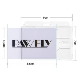 ID Card Holder Hard Card Holder Employee ID Holder Horizontal with Finger Hole for Easy Access Clear 2pcs
