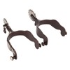 1 Pair Western Cowboy Spurs Carbon Steel Retro Floral Carving
