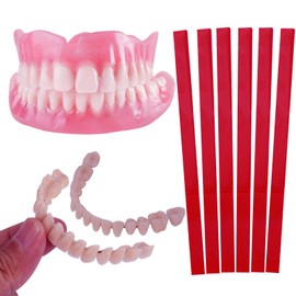 Dianww dentaduras postizas para hombre，easy and convenient diy dentures at home kit complete, make your own dentures kit for top and bottom of temporary,repair missing teeth (Tooth white seventeen)