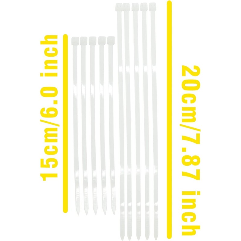 200 Pack Cable Ties Set, Pack Tie Wraps, Heavy Duty,