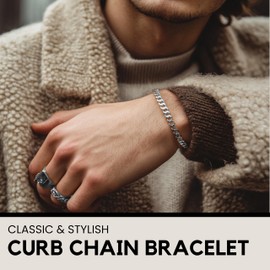 KISPER Solid 925 Sterling Silver Italian 5mm Solid Diamond-Cut Cuban Link Curb Chain Bracelet for Men & Women - Made in Italy, 6.5"