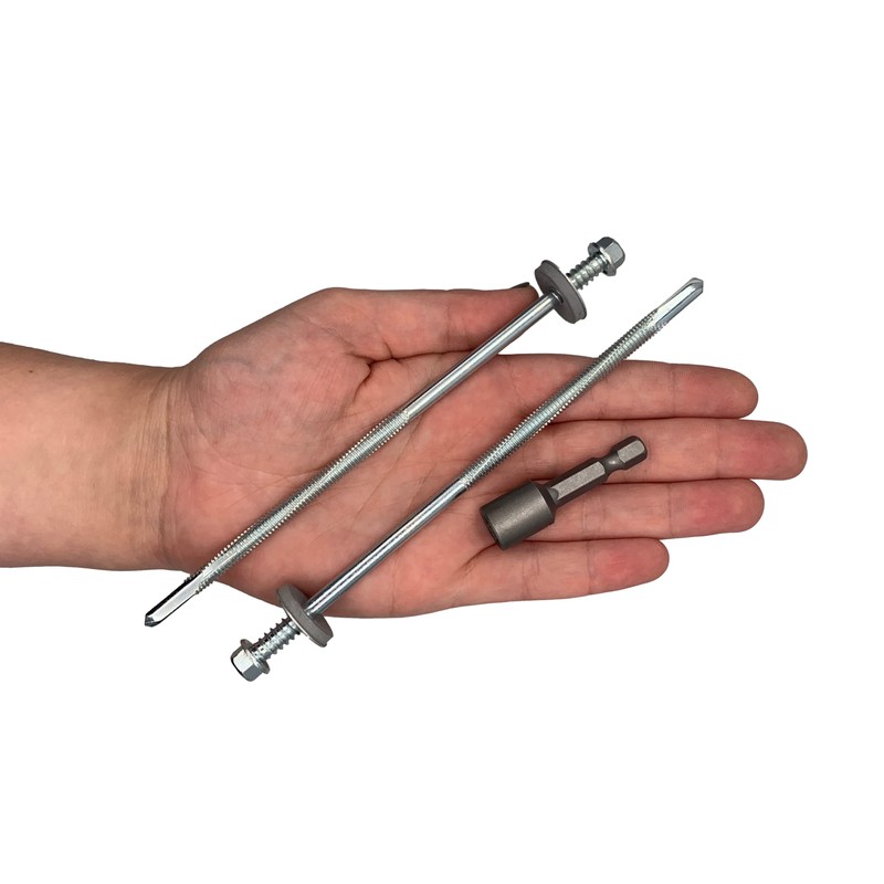 (Pack of 6 pcs) Zinc Plated Steel, Hex Head Self