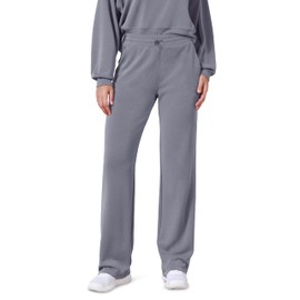 ODODOS Women's Modal Soft Wide Leg Pants with Pockets Adjustable Shockcord High Waist Casual Lounge Pants-31 Inseam, Purple Gray, X-Small