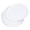 Parlynies 4 Pack Round Restaurant Serving Trays, Plastic Food Service