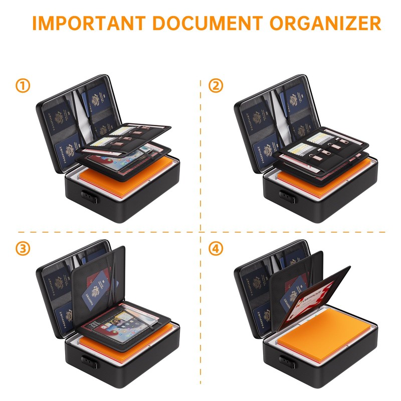 DocSafe 5200°F Document Organizer with Lock,Upgraded Heat Insulated Fireproof＆Waterproof Box