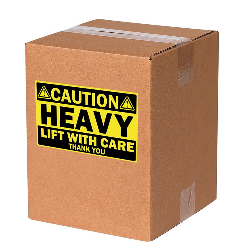 4x6inch Larger Caution Heavy Shipping Stickers 100pcs Yellow Heavy Lift