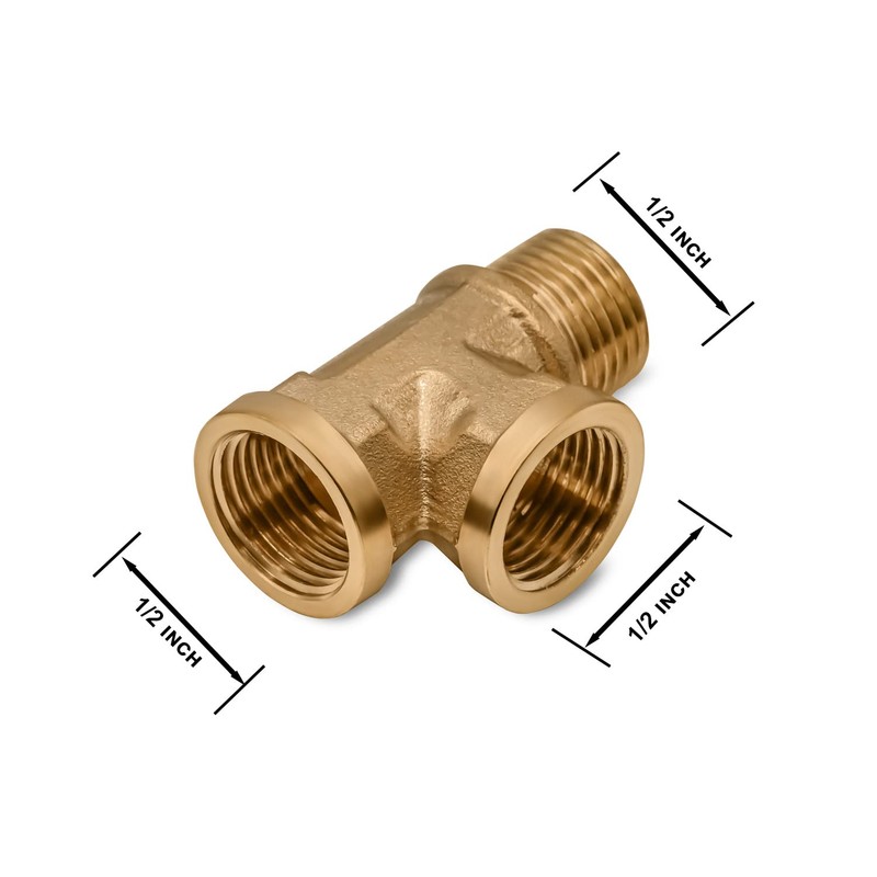 Pipe Fitting Tee Adapter 1/2" female x 1/2" female x