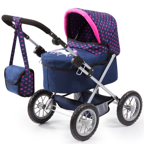 Bayer Design Dolls: Trendy Pram - Blue, Pink, Hearts -
