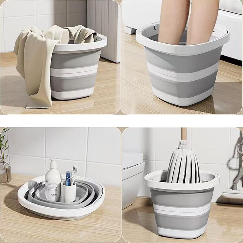 UQMIQURA Secchio pieghevole da 5 l, secchio pieghevole in plastica,