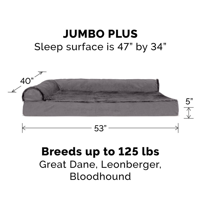Furhaven Replacement Dog Bed Cover Plush & Velvet L Shaped