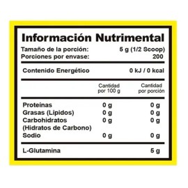 Bhp Glutamina Ultra 1 Kg Monohidratada 200 Porciones Sin sabor                                                                                        