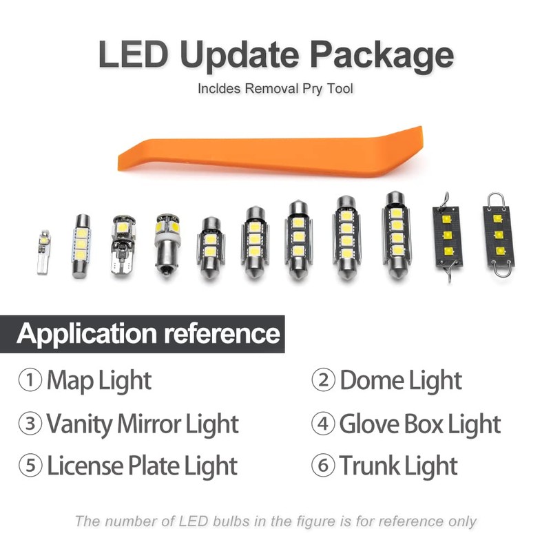 11pcs Interior LED Lights Bulb Kit for Ford Escape 2008