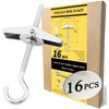 1/5" Heavy Duty Hook Toggle Bolts Set - 16 Packs