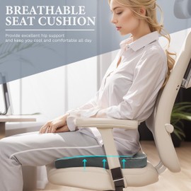 Daneey Seat Cushion, Breathable Office Chair Cushions, Cooling Car Seat Cushion, Thick Chair Cushions for Dining Chairs, Breathable Mesh Machine Washable, Ideal for Office, Home, Car