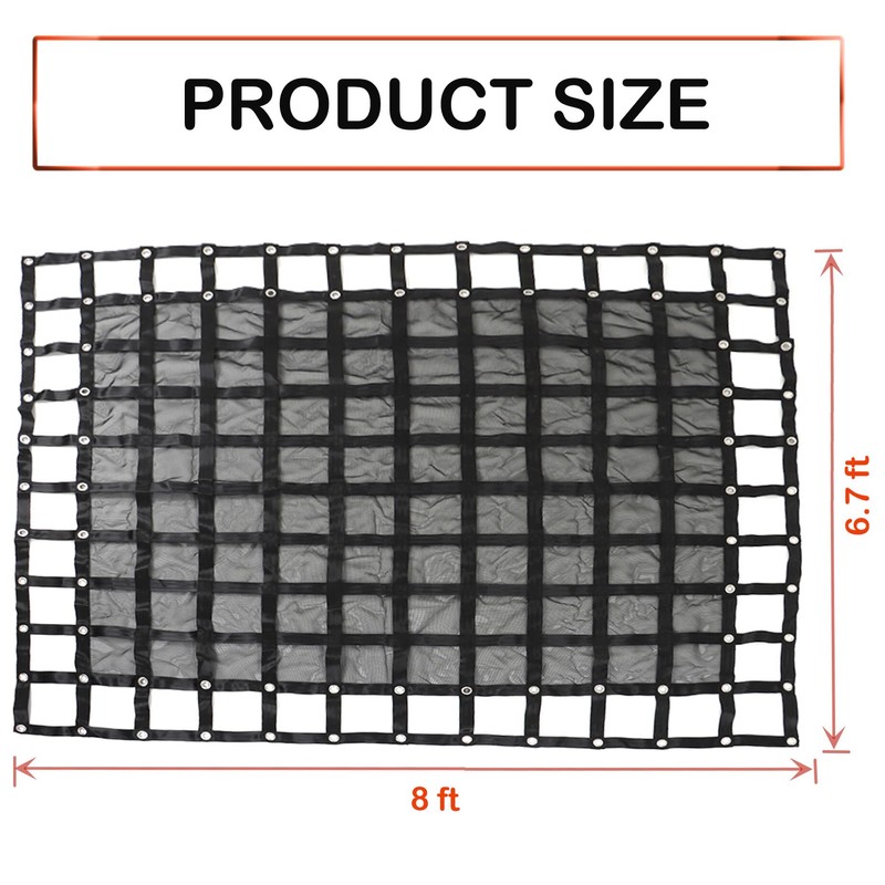 HOSTIC 6.75FT x 8FT Heavy Duty Cargo Net Adjustable Trailer