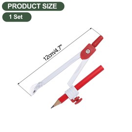 PATIKIL Compass for Geometry, Metal Compass with Pencil Geometry Math Drafting Drawing Measuring Tools for Classroom Office Supplies, Red White