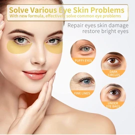 Under Eye Patches - 30 Pairs - 24K Gold Eye Mask- Puffy Eyes & Dark Circles Treatments,Reduce Under Eye Bags and Smooth Wrinkles,Eye Skin Care Pads With Collagen